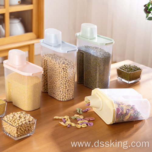 Transparent storage cans for grains and grains